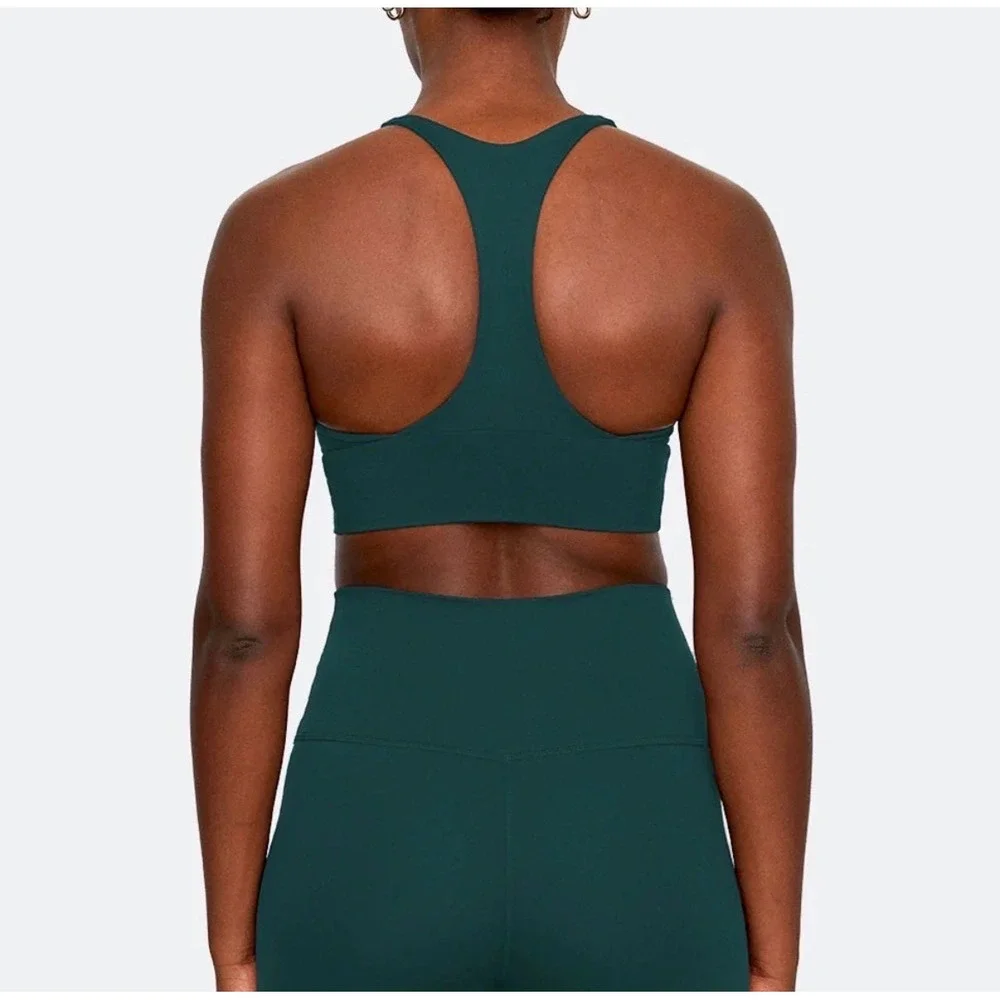 SET Active Luxform V-Neck Sports Bra Teal Green Racerback Yoga Gym Top Small